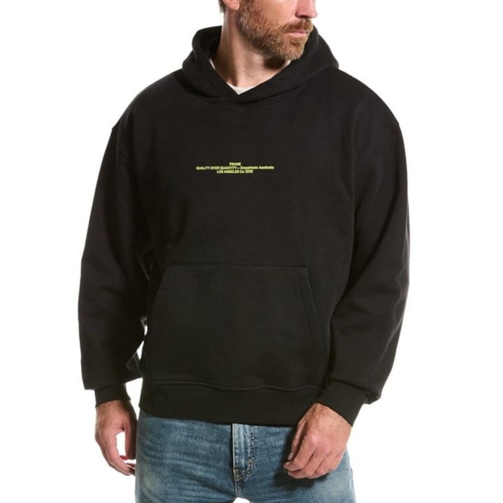 Frame Men's Black Hoodie. Size XL